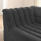 U-Shaped Modular Sectional Sofa With Chaise And Movable Ottoman With Wave-Shaped Armrest