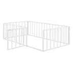 Metal Floor Bed Frame With Fence And Door