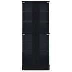 Cabra 4-door LED Curio Display Cabinet Black High Gloss