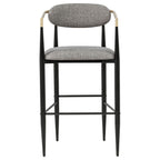 Tina Fabric Upholstered Bar Chair Dark Grey (Set of 2)