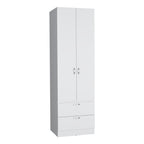 Armoire Organiser, Two Shelves, Rod, Double Door Cabinet Armoire