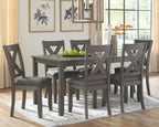 Caitbrook - RECT DRM Table Set (Set of 7) - Gray