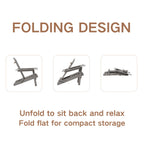 Oversize Outdoor Folding Adirondack Chair, Patio Chair For Garden