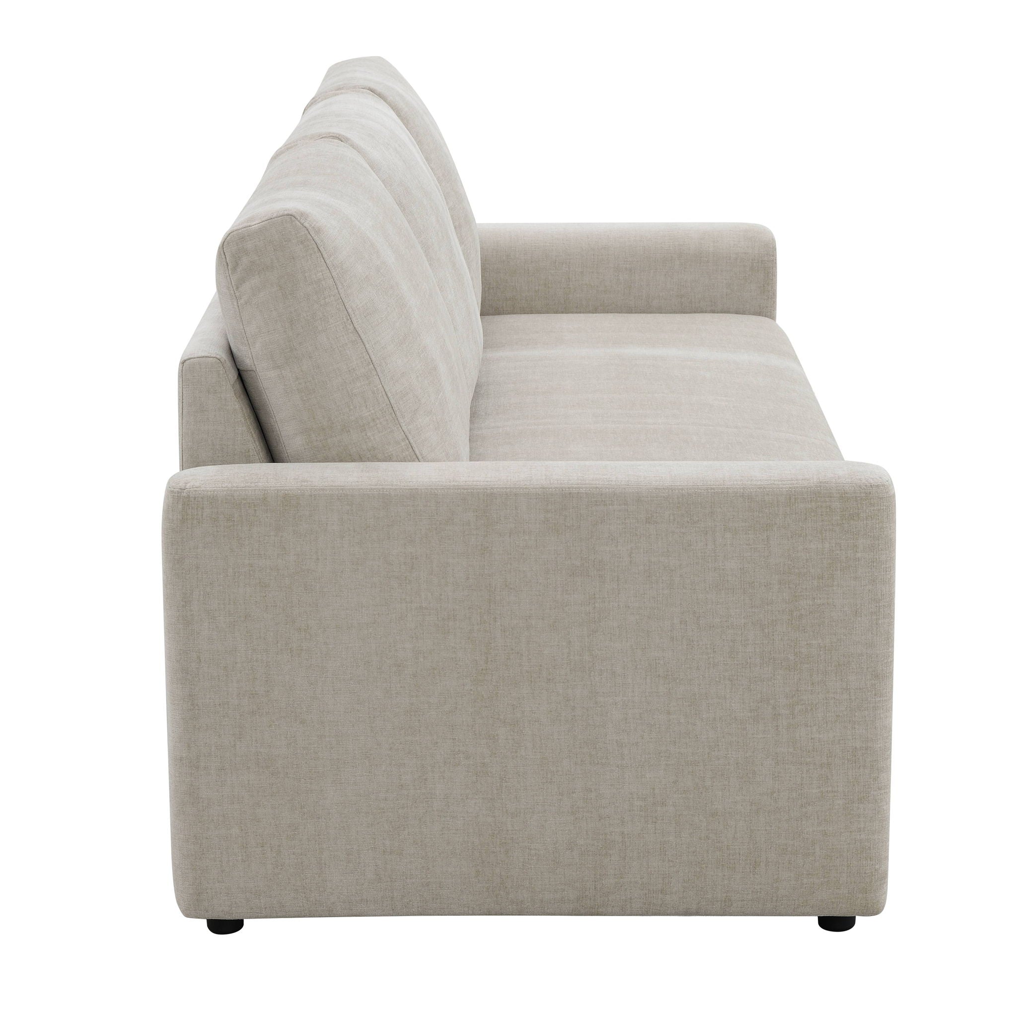 Leira - Linen Pull Out Sleeper Sofa - Beige