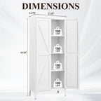 Adjustable 2 Door Kitchen Pantry Cabinet With Striped Design