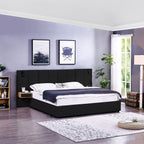 Upholstered Hydraulic Platform Bed With Storage Shelves, Reading Lamps, USB Port