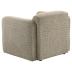 Dorset Fabric Upholstered Round Track Arm Accent Chair Brown