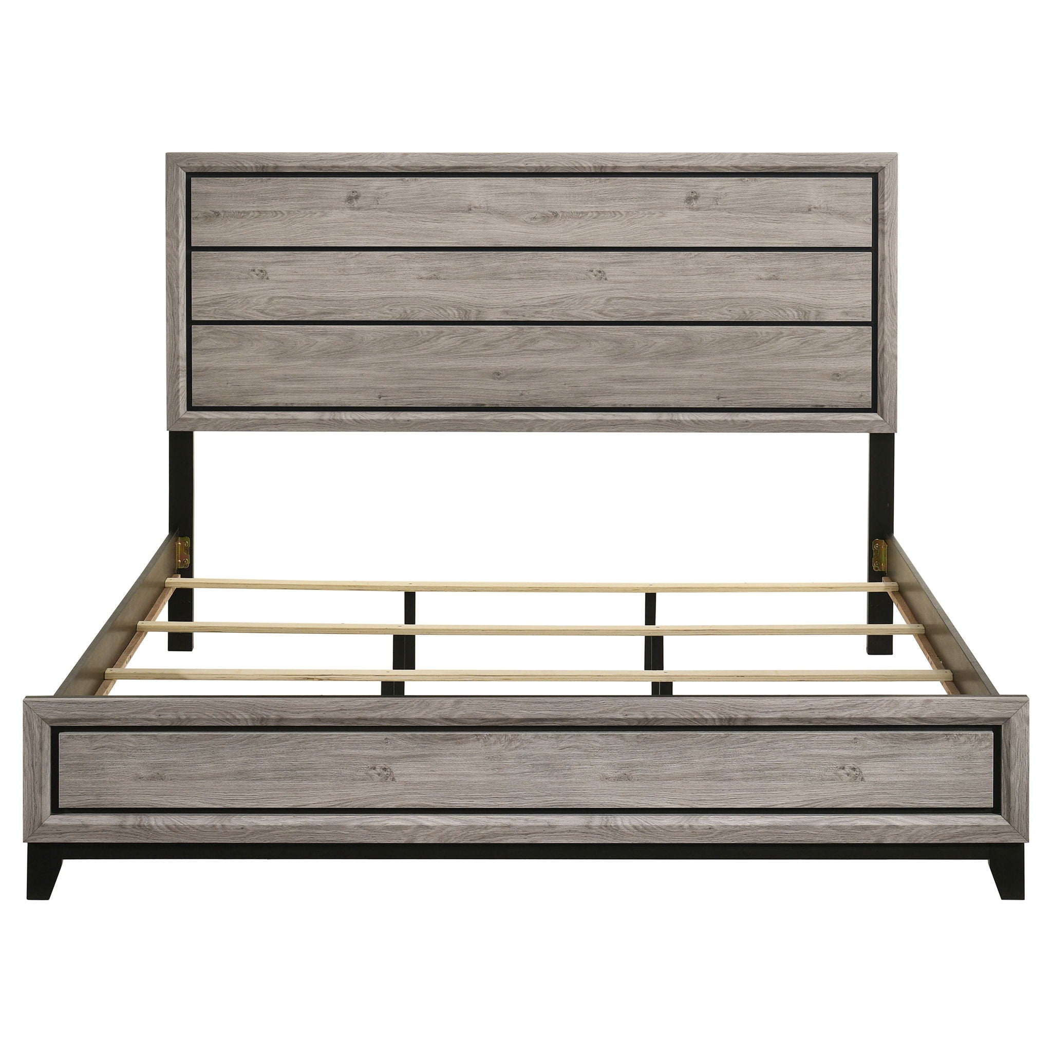 Valen Wood Eastern King Panel Bed Light Taupe