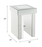 Noralie - 16" End Table With Faux Diamonds - Mirrored
