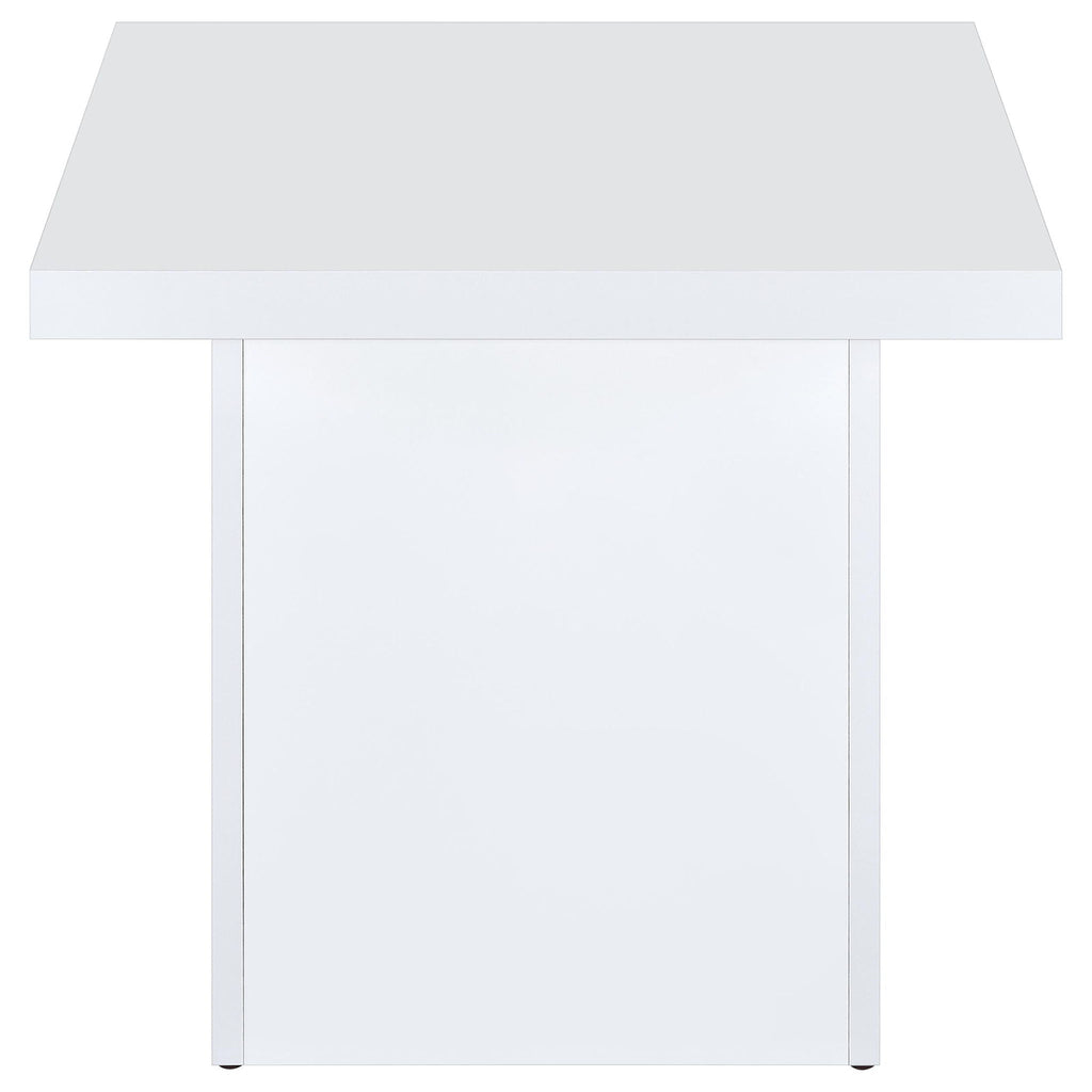 Devar 3-piece Square Coffee End Table Set White High Gloss