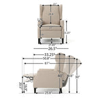 Westeros Wing Back Fabric Upholstered Recliner