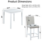 5 Piece Counter Height Table Set, Square Table And 4 Upholstered Chairs
