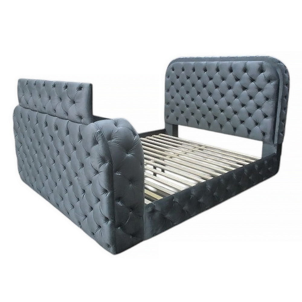 Kana - Bed With LED, Fireplace & TV Stand