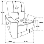 Denson - Upholstered Power Recliner Chair With USB Charging And Smooth Button Recline - Brown