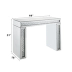 Nysa - 31" Vanity Desk - Mirrored & Faux Crystals