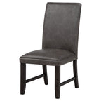 Averill Faux Leatherette Upholstered Dining Side Chair Dark Grey (Set of 2)