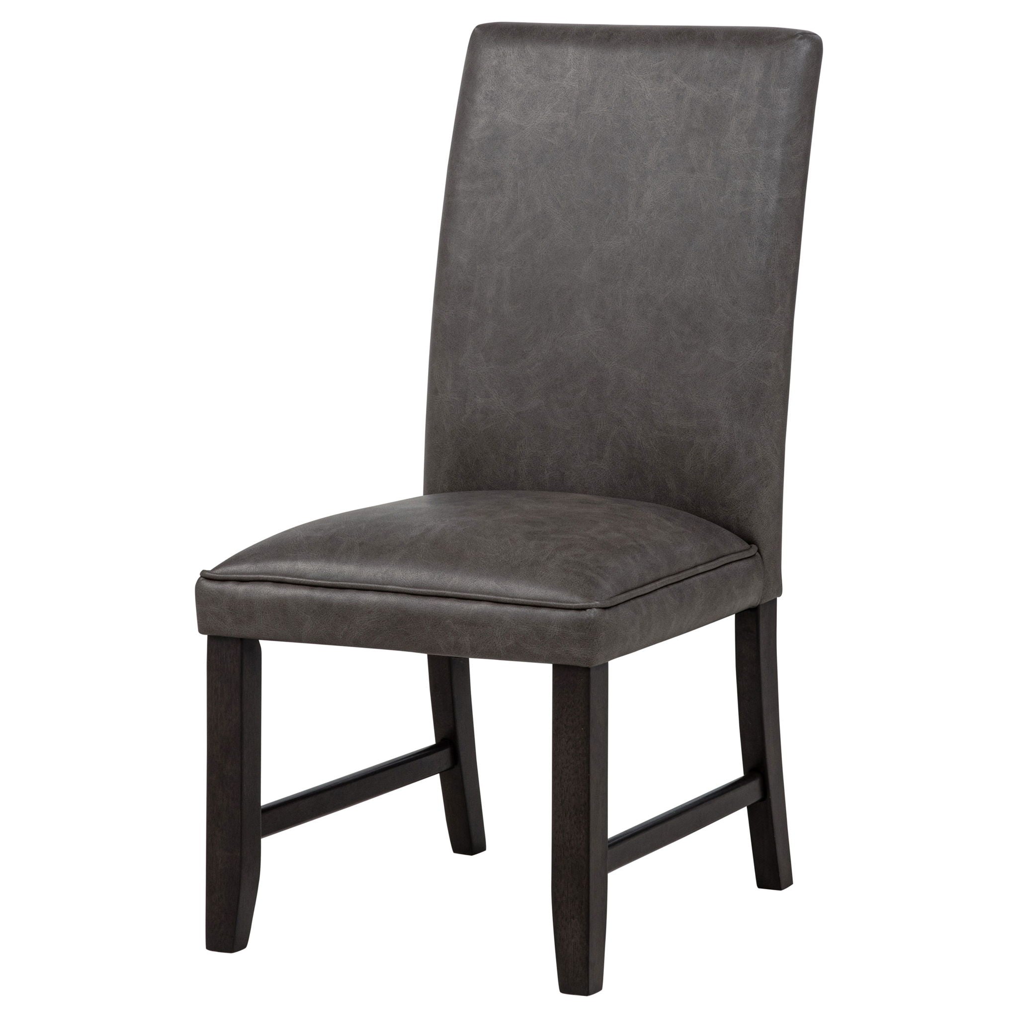 Averill Faux Leatherette Upholstered Dining Side Chair Dark Grey (Set of 2)