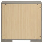 Ives 2-drawer Nightstand Bedside Table Grey High Gloss