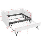 Gingham Daybed With USB Charging Port, Wave-Shaped Design