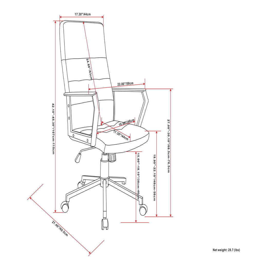 Foley - Swivel Office Chair - Distressed Blue