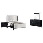 Brookmead 4-piece Upholstered Eastern King Bedroom Set Black