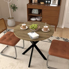 Round Dining Table For 2 - 4 People, Compact Kitchen Or Dining Room - Rustic Brown