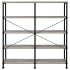 Analiese 63-inch 4-shelf Double Bookshelf Grey Driftwood