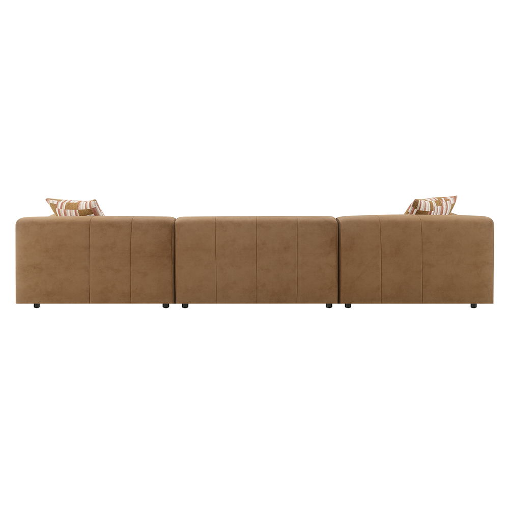 Zoey - Modular - LF Arm Chair With Pillow - Chocolate Suede