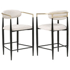 Tina Fabric Upholstered Counter Chair Beige (Set of 2)