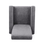 Bolt - Upholstered Recliner Chair With Stainless Steel Base - Gray / Chrome