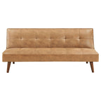 Jenson Upholstered Tufted Convertible Sofa Bed Saddle Brown