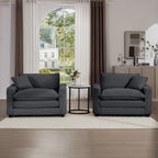 Modern Classic Fabric Single Chair Deep Seat Sofa With Pillow