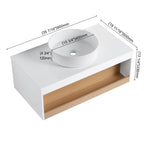 Floating Bathroom Vanity With Glossy Round Vessel Sink