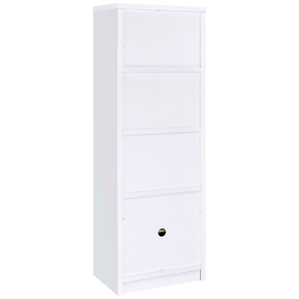Laughlin 4-shelf Engineered Wood Media Tower White