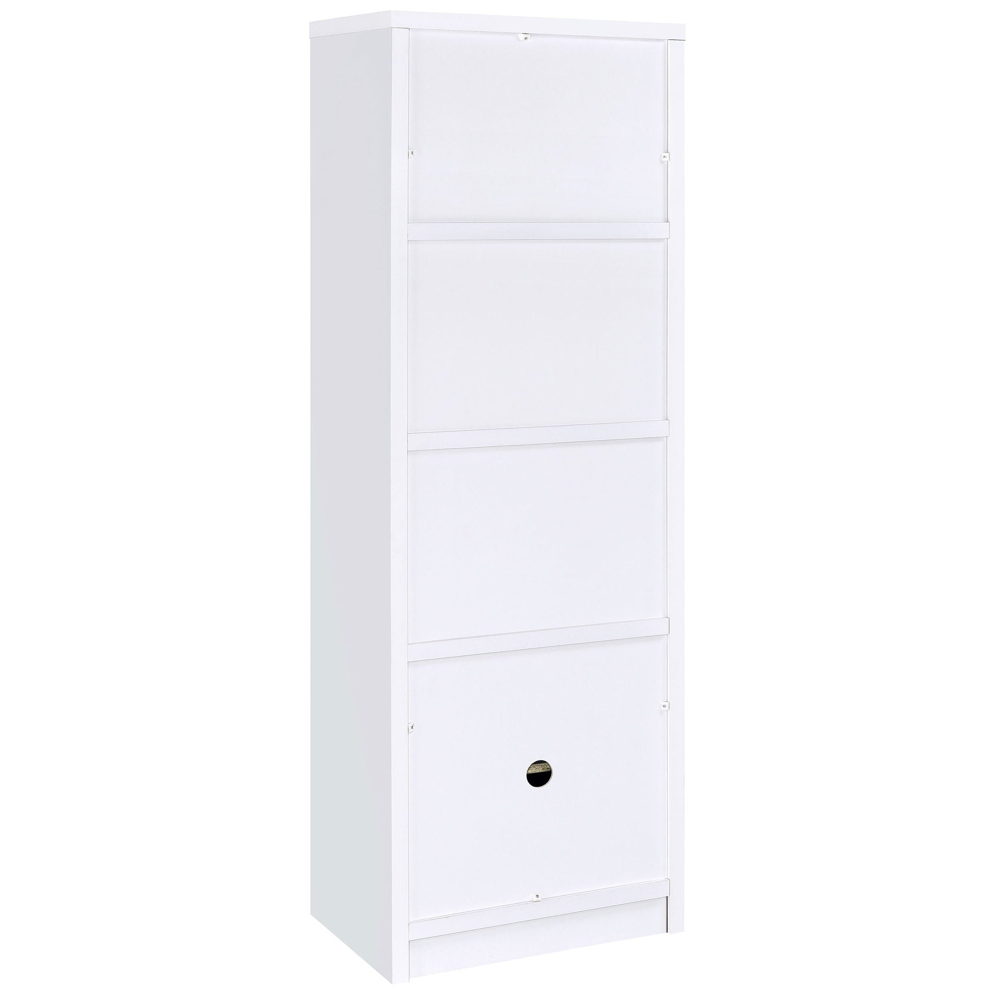Laughlin 4-shelf Engineered Wood Media Tower White