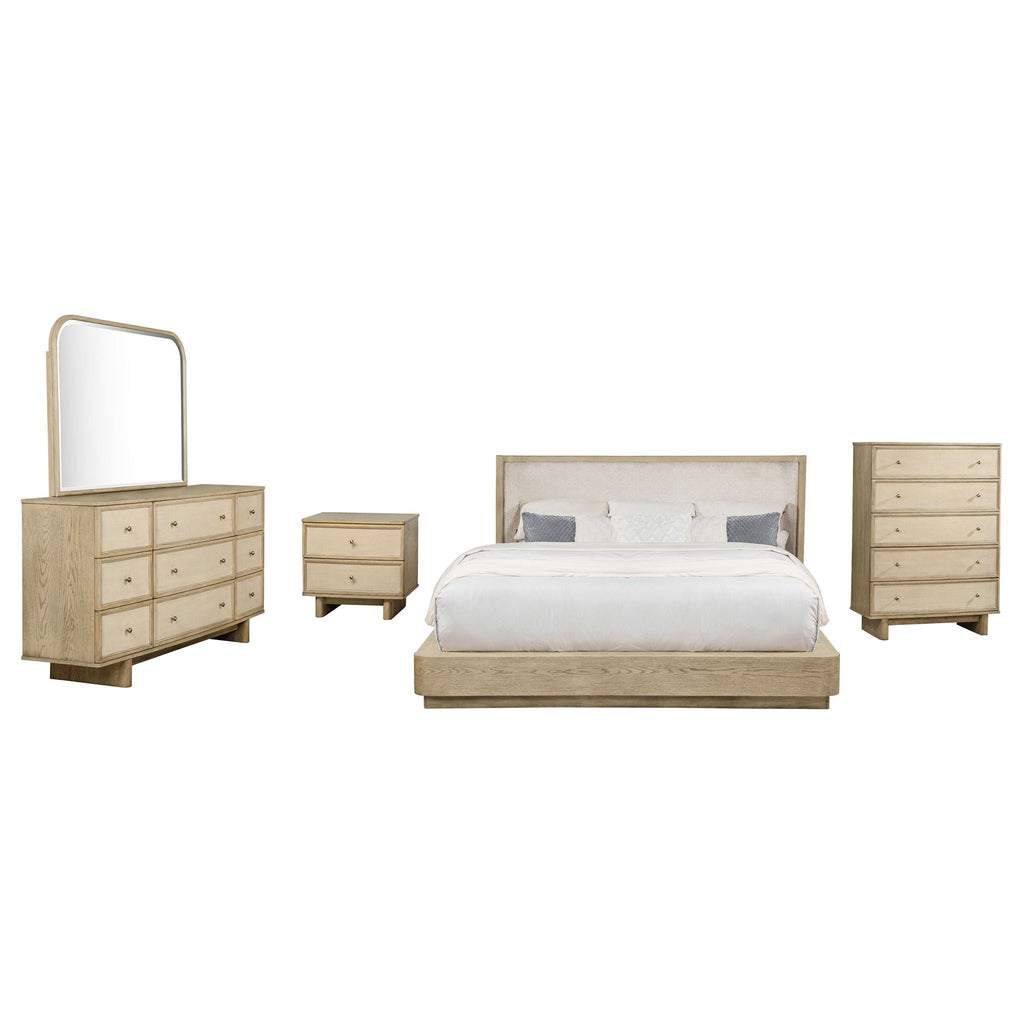 Kailani 5-piece Eastern King Bedroom Set Beige Oak