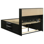Briana Wood Queen Storage Bookcase Bed Black