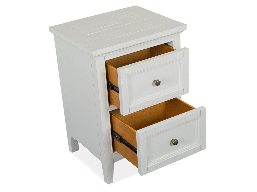 Heron Cove - Small Drawer Nightstand - Chalk White And Dovetail Gray