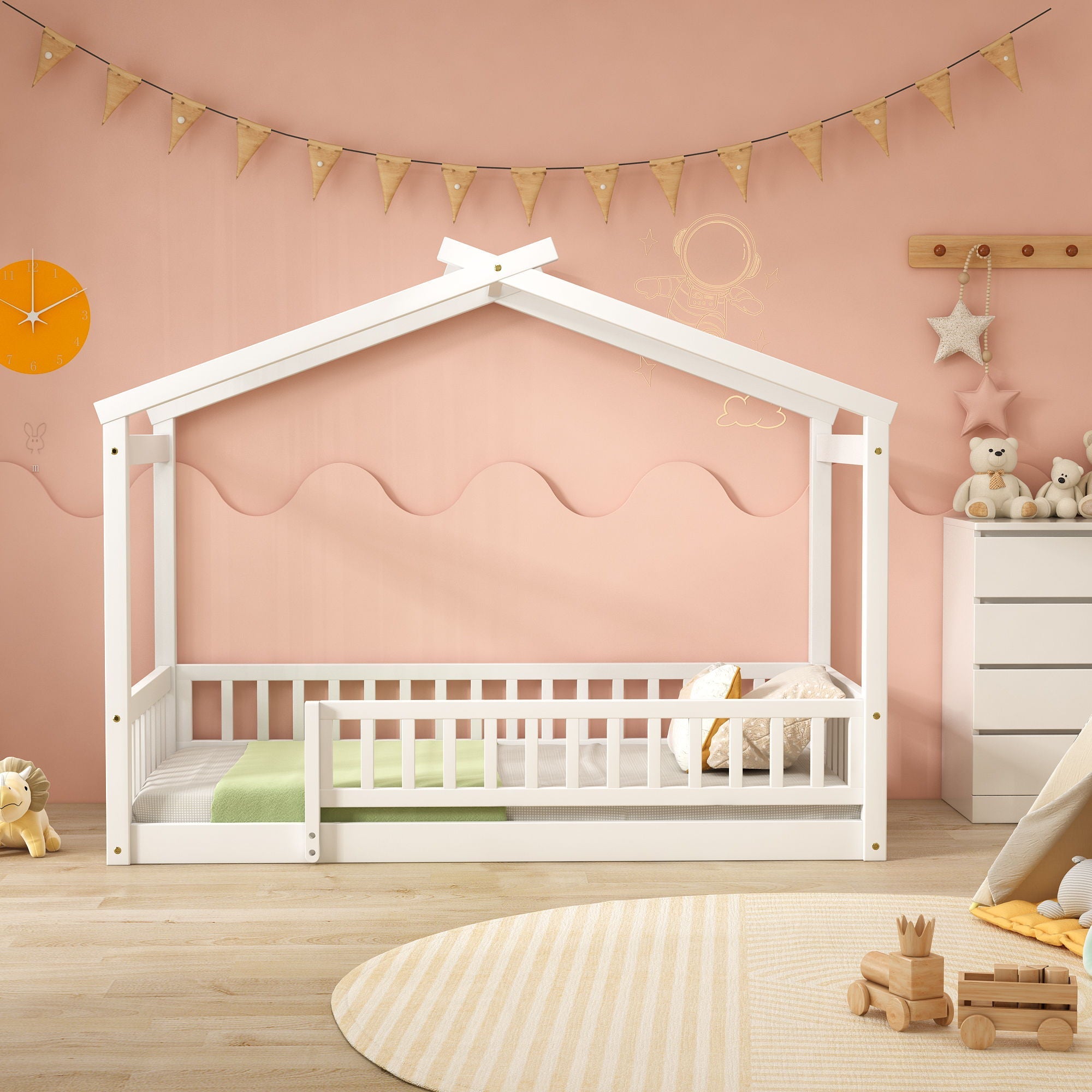 Bed House Bed Frame With Fence