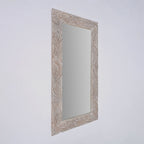 Handcarved Rectangle Mirror Accent With 3mm Glass - Antique White