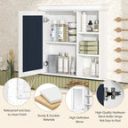 Wall Mounted Bathroom Medicine Cabinet With Mirror And Adjustable Storage With Soft Close Hinges