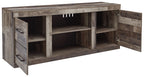 Derekson - LG TV Stand w/Fireplace Option - Multi Gray