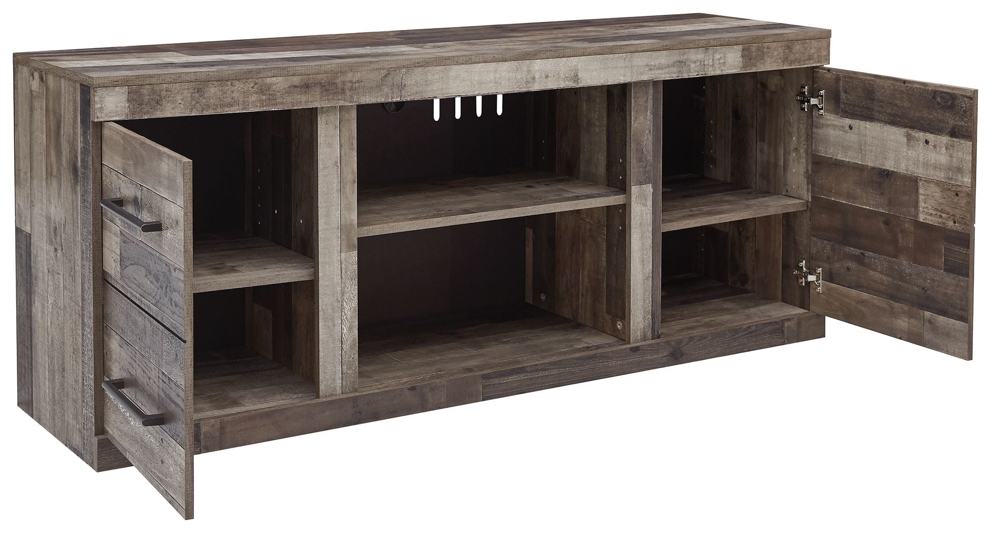 Derekson - LG TV Stand w/Fireplace Option - Multi Gray