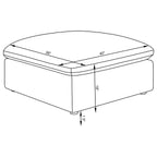 Hobson Square Upholstered Ottoman Ivory