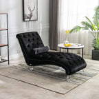 Chaise Lounge Indoor, Button Tufted Upholstered Chaise Lounge Chair With Pillow
