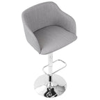 Daniella - Contemporary Adjustable Barstool With Swivel - Light Gray