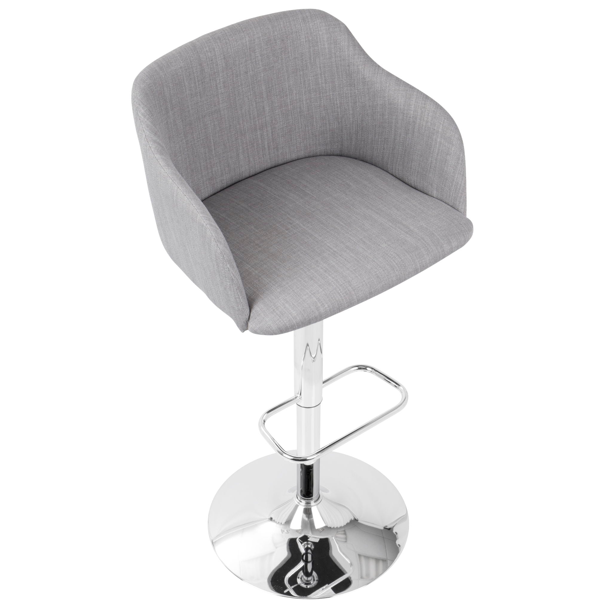 Daniella - Contemporary Adjustable Barstool With Swivel - Light Gray