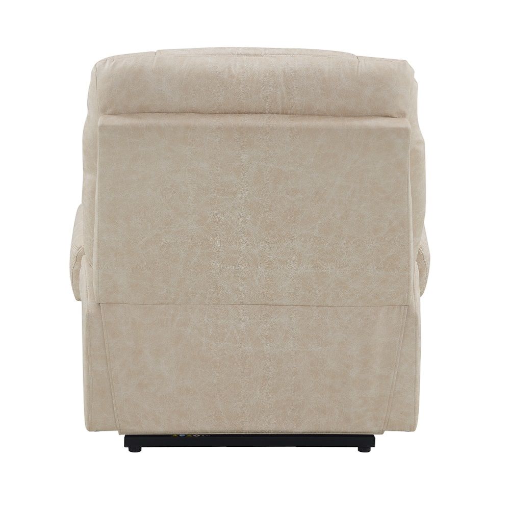 Nairi - Power Recliner With Lift, Heating & Massage - Ivory Polished Microfiber