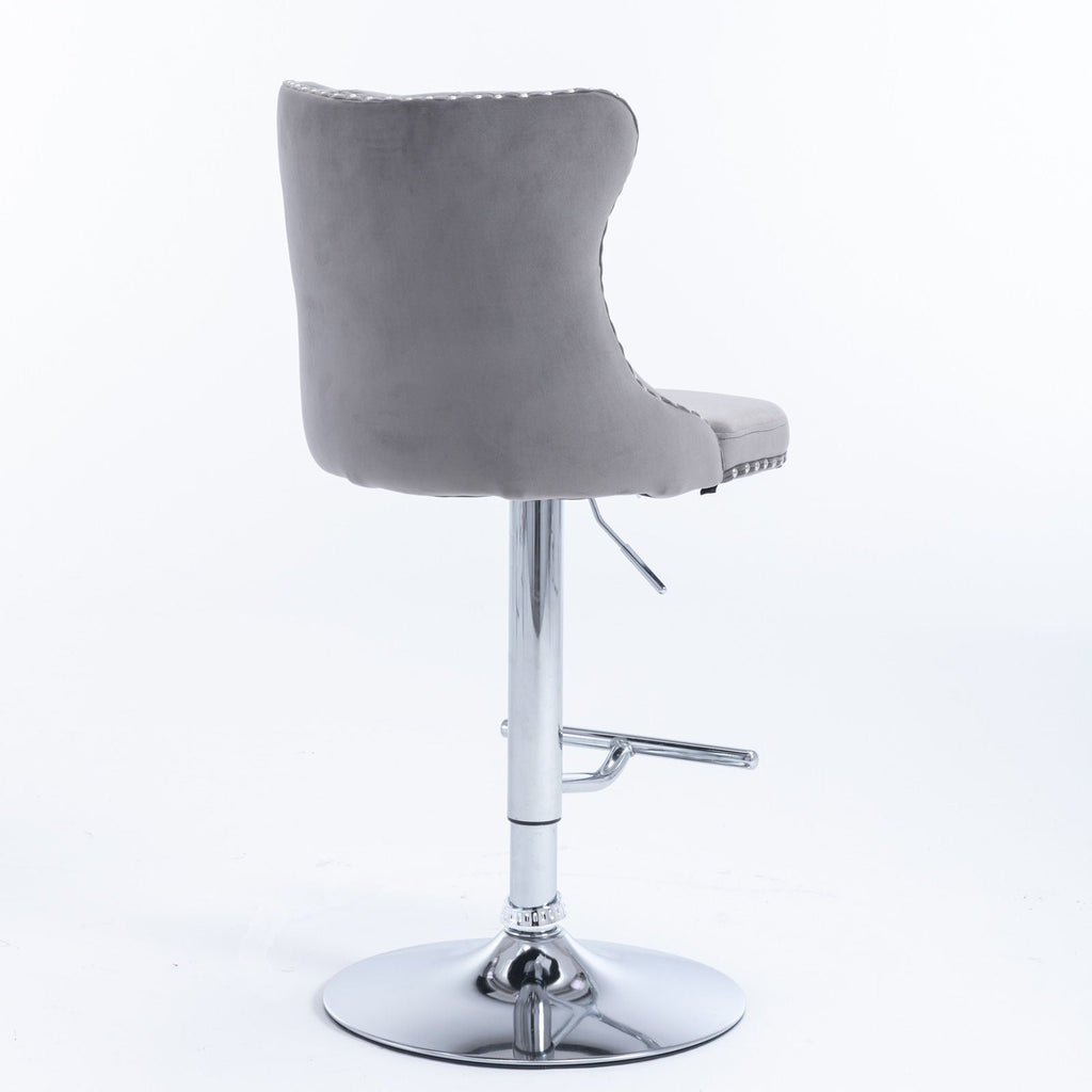 Swivel Barstools Adjusatble Seat Height From 25-33", Modern Upholstered Base Bar Stools With Backs Comfortable Tufted For Home Pub And Kitchen Island (Set of 2)