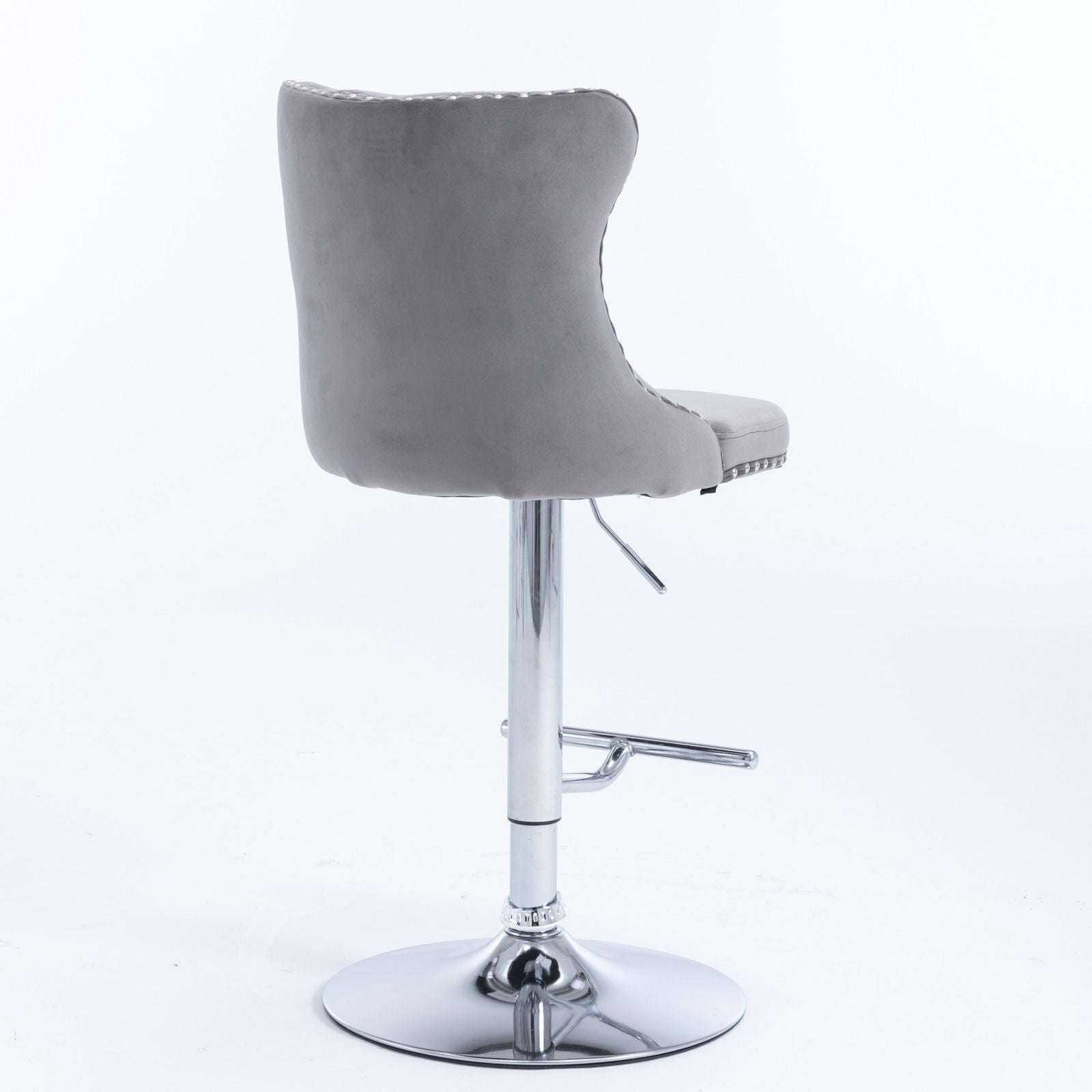 Swivel Barstools Adjusatble Seat Height From 25-33", Modern Upholstered Base Bar Stools With Backs Comfortable Tufted For Home Pub And Kitchen Island (Set of 2)